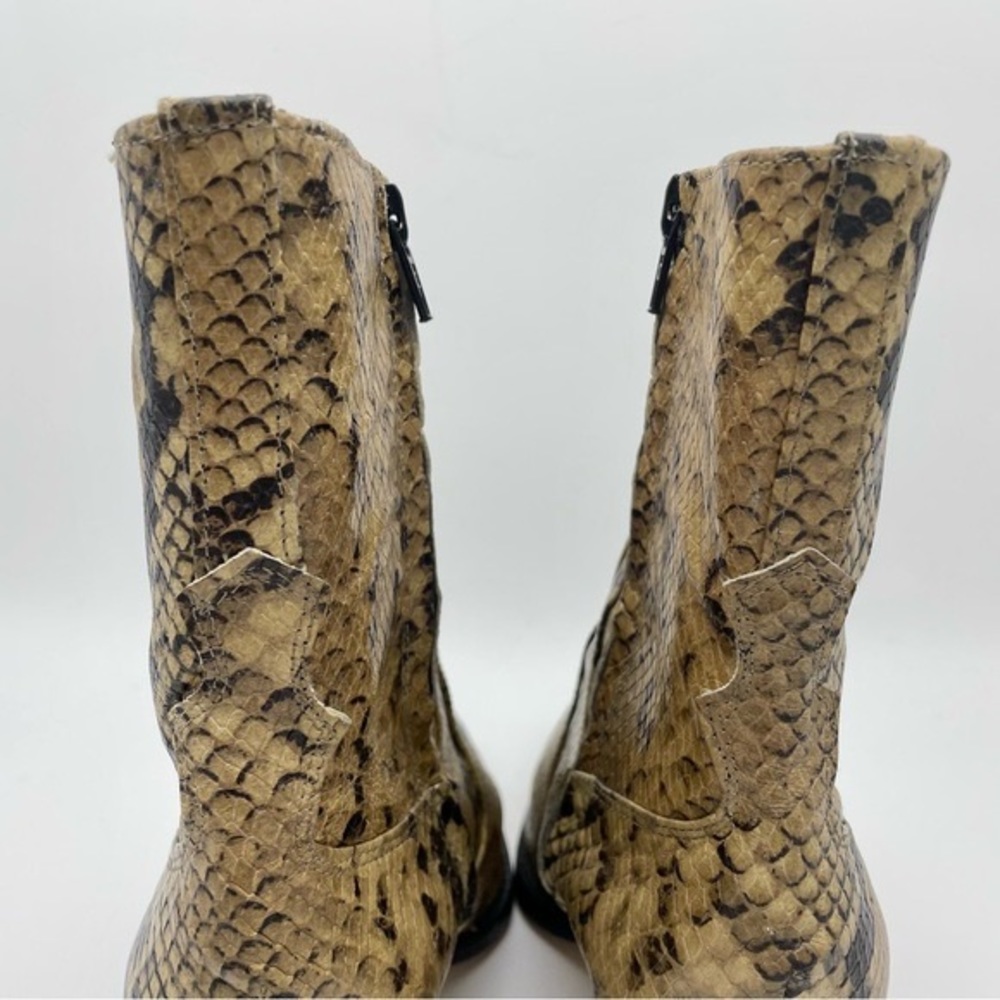 Zara Animal Print Snake Leather Block Heel Ankle Boots, Sz 9/40 - Picture 7 of 11